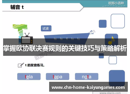 掌握欧协联决赛规则的关键技巧与策略解析